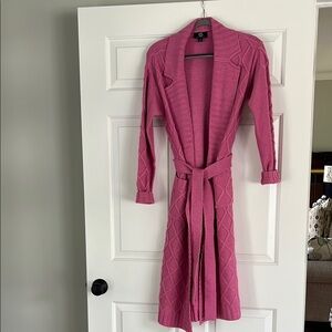 Pink Knit Cardigan with Belt